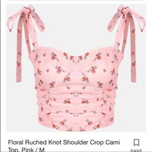 NEW WITH TAGS WELOOC floral baby pink crop top